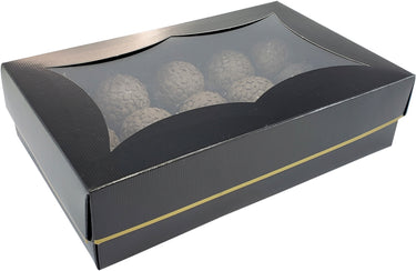 Caixa Tampa C/ Visor (15 DOCES) Black Gold - Pack 10 Unidades